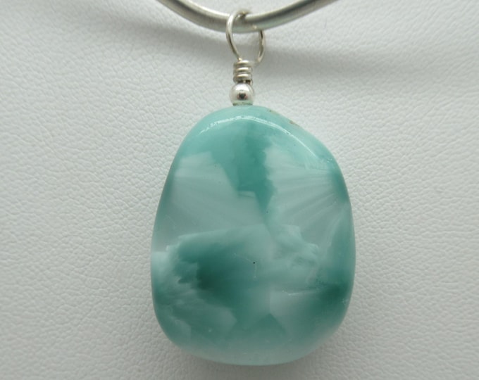 Green Moonstone Pendant with Sterling Findings