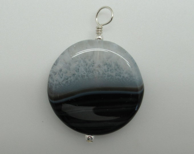 Sardonyx and Sterling Pendent  (striped onxy)