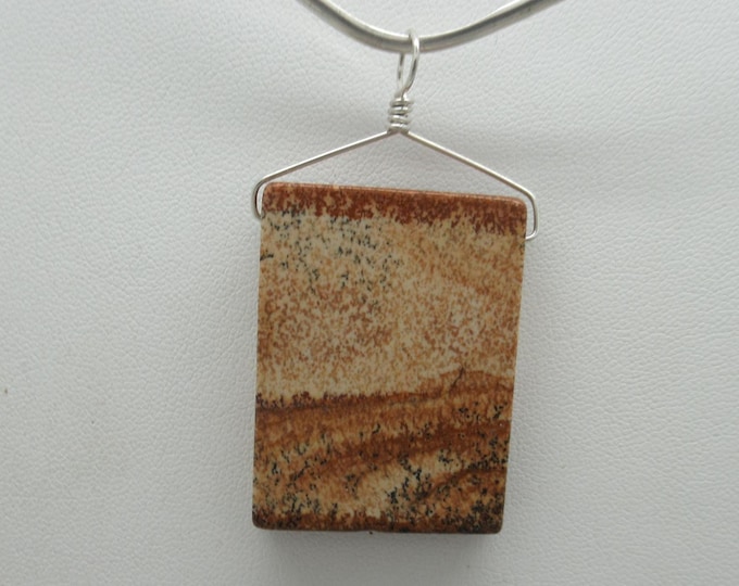 Picture Jasper and Sterling Pendant