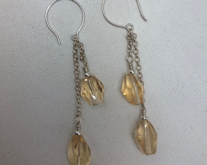 Citrine and Sterling  Earrings