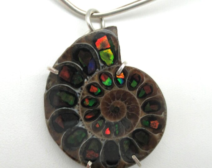 Ammonite and Sterling Pendant