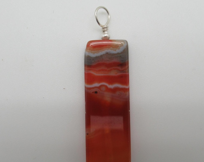 Red Agate and Sterling Pendant