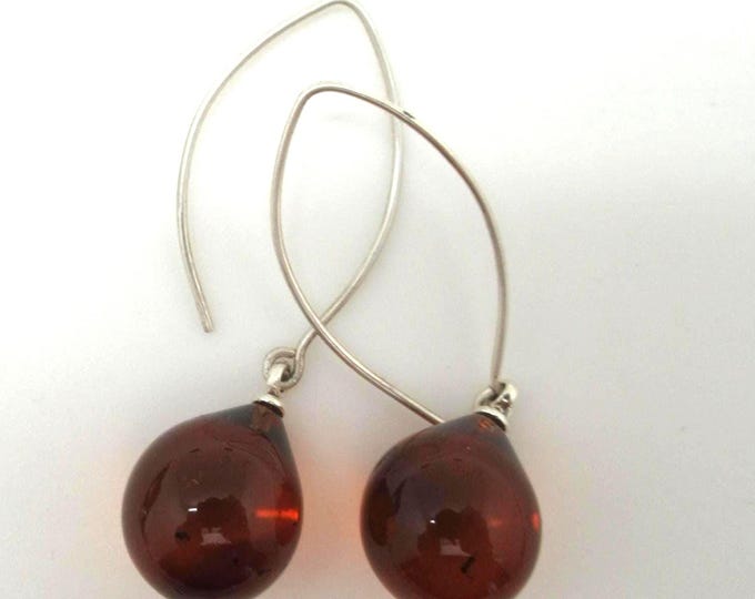 Baltic Amber and Sterling Silver Earrings ** with inclusions**