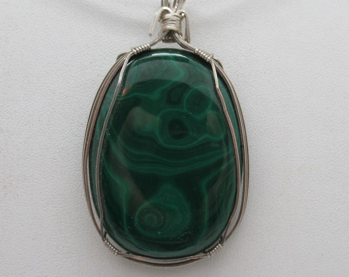 Malachite and Sterling Pendant