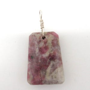 Natural Pink Tourmaline and Sterling Silver Pendant