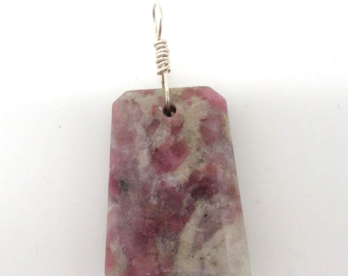 Natural Pink Tourmaline and Sterling Silver Pendant