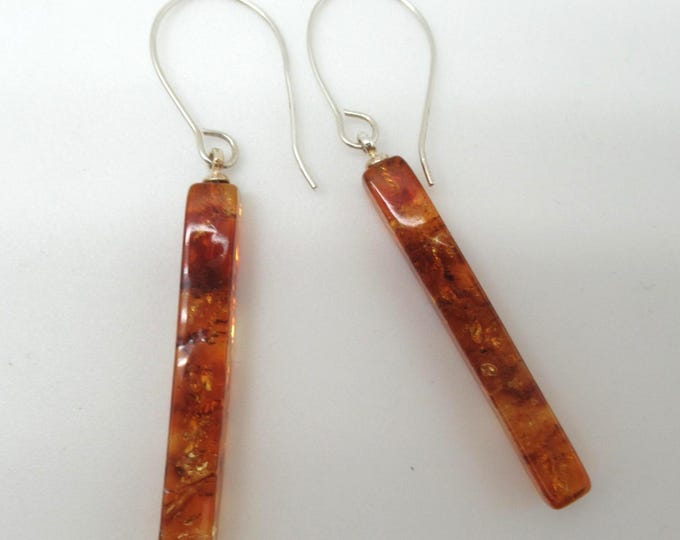 Baltic Amber and Sterling Silver Earrings ** with inclusions**