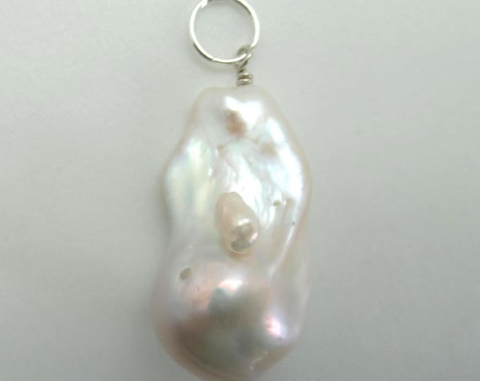 Pearl Natural Baroque and Sterling Pendant