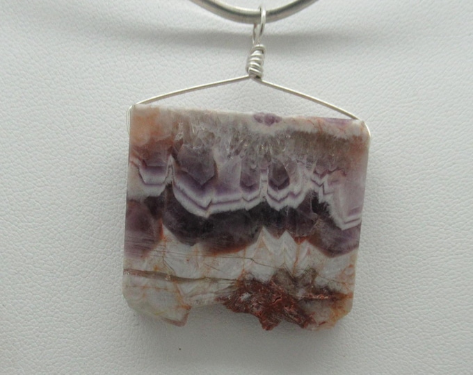 Natural Slice Amethyst and Sterling Pendant