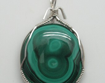 Malachite and Sterling Pendant