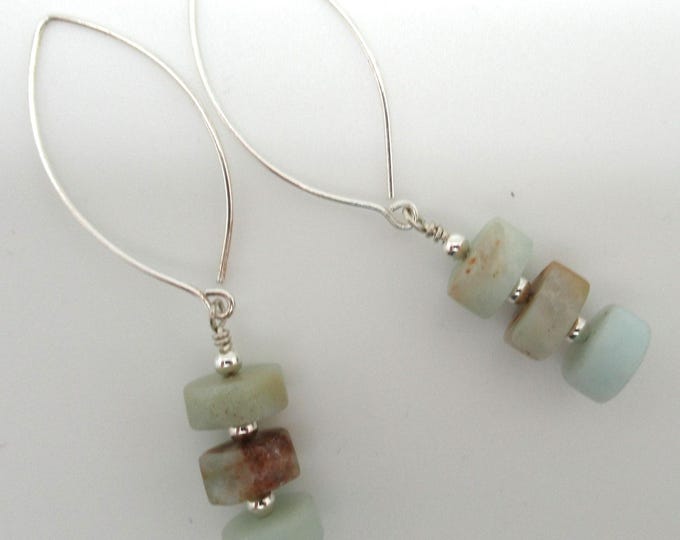 Amazonite and Sterling Silver Earrings