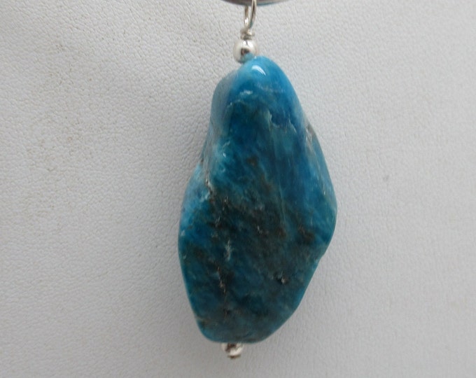 Apatite Nugget and Sterling Silver Pendant