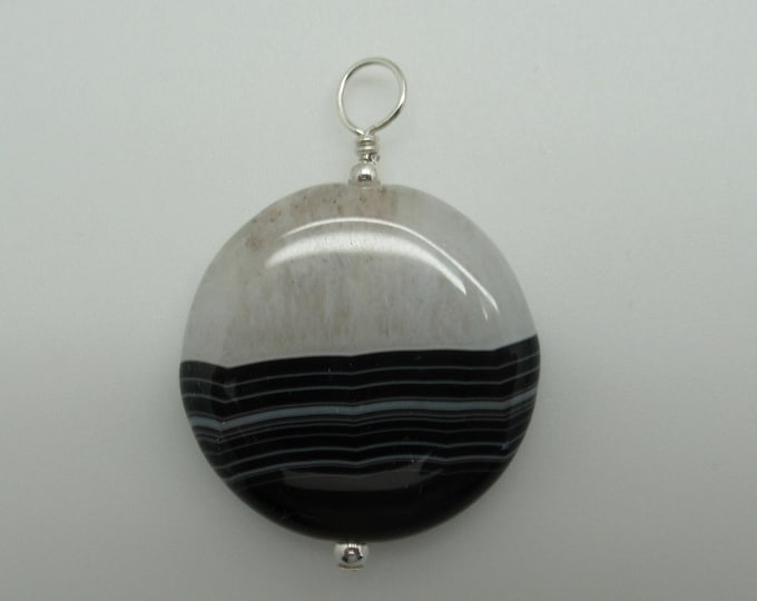 Sardonyx and Sterling Pendent  (striped onxy)