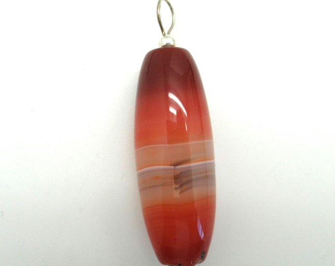 Red Agate and Sterling Pendant