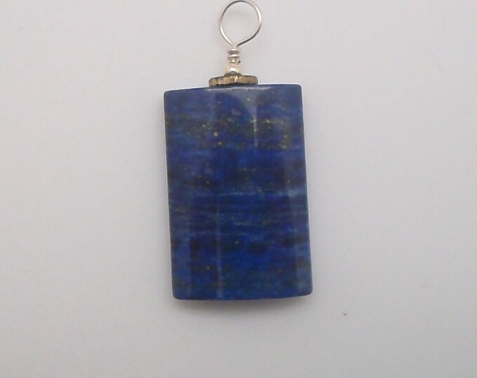 Lapis sterling and brass pendant