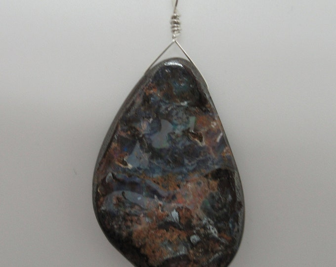 Boulder Opal and Sterling Pendant