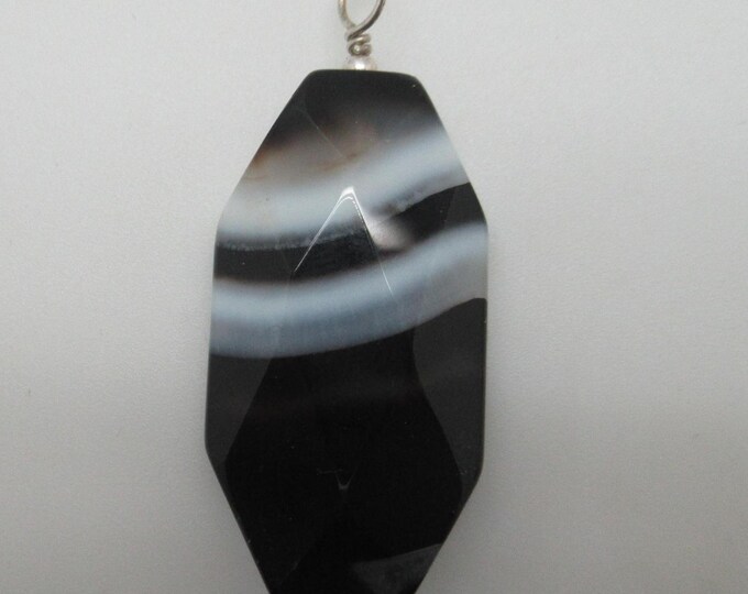 Onyx Sterling Pendant   (Sardonyx)