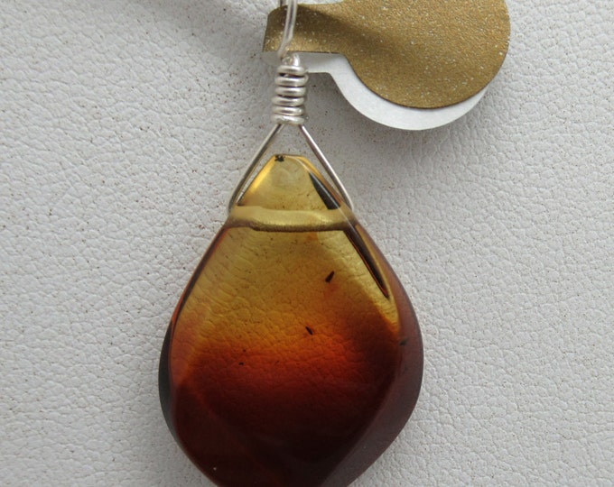 Baltic Amber and Sterling Pendant