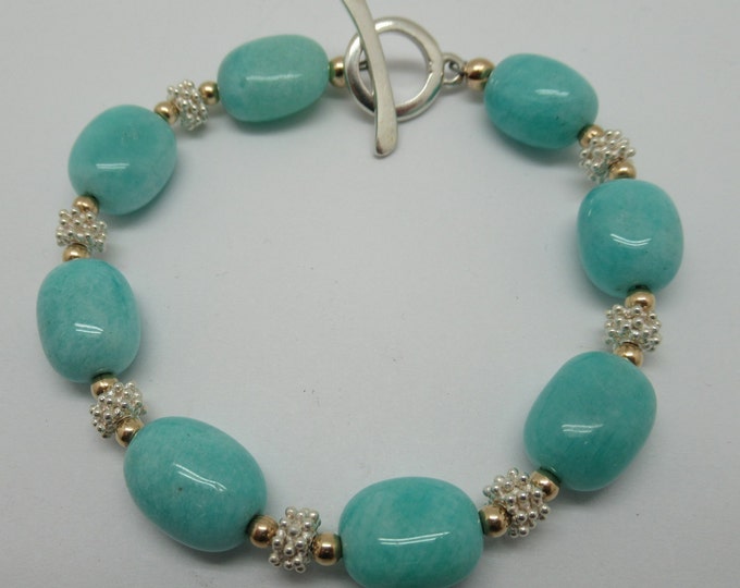 Amazonite and sterling bracelet