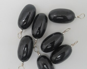 Natural Black Obsidian Shiva Lingam Pendant (1 pc is 15)