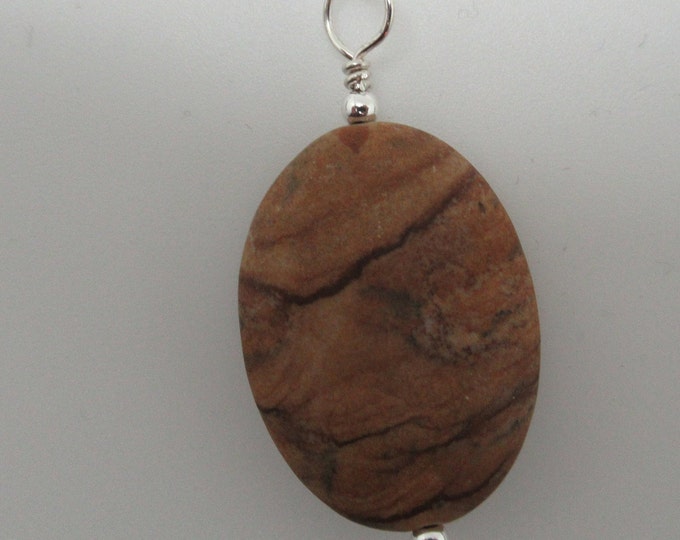 Picture Jasper and Sterling Pendant