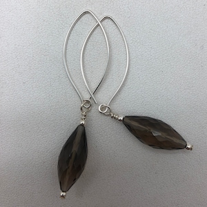 Smoky Quartz and Sterling Earrings