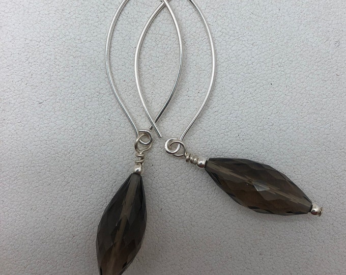 Smoky Quartz and Sterling Earrings