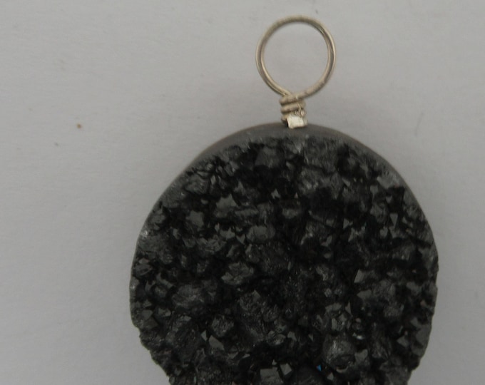 Crystal Druzy and Sterling Pendant