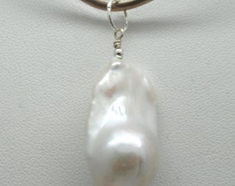 Pearl Natural Baroque and Sterling Pendant