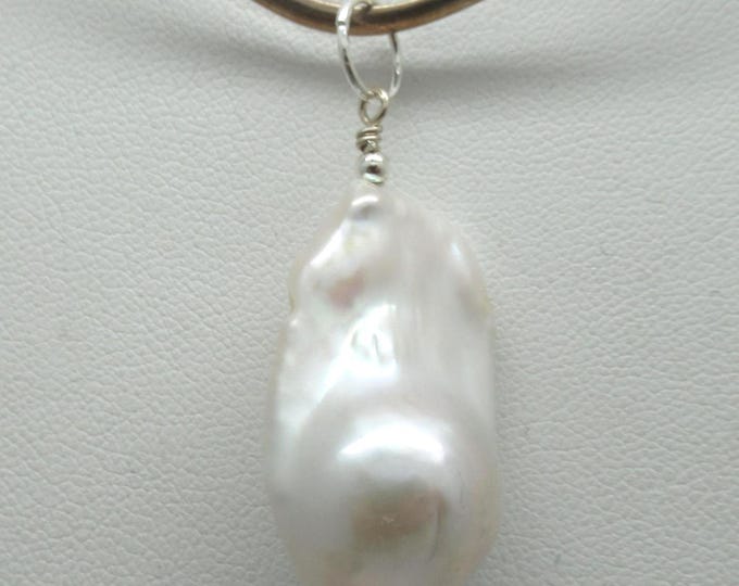 Pearl Natural Baroque and Sterling Pendant