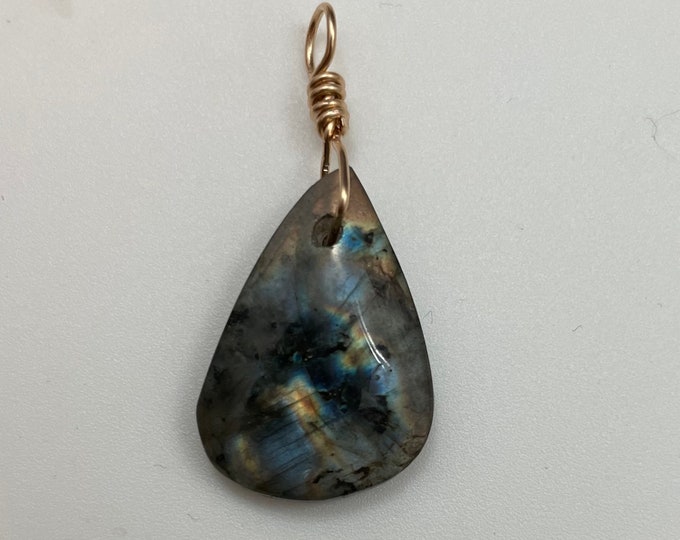 Labradorite with brass Pendant