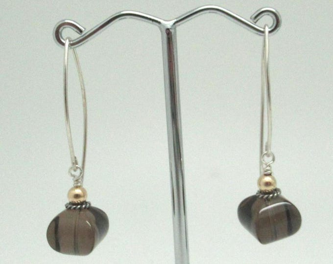 Smoky Quartz and Sterling Earrings