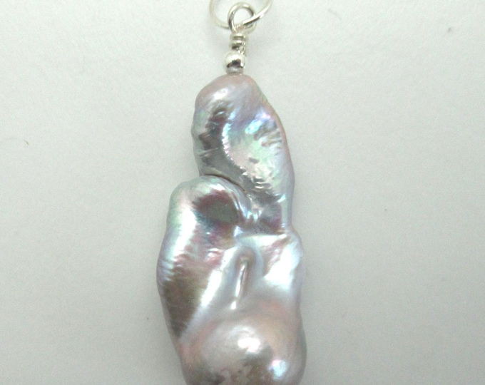 Pearl Natural Baroque and Sterling Pendant