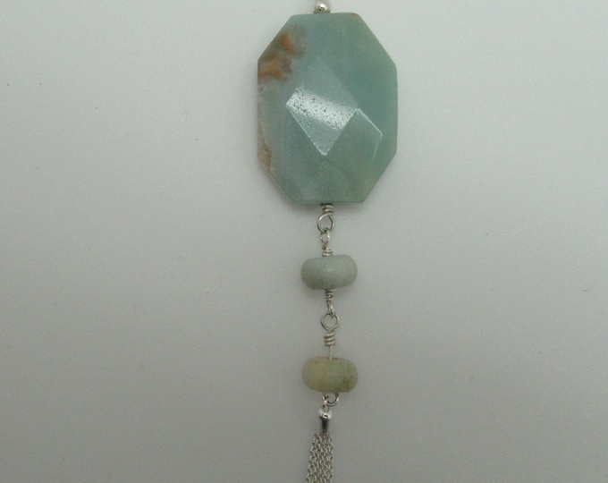 Amazonite and Sterling Pendant