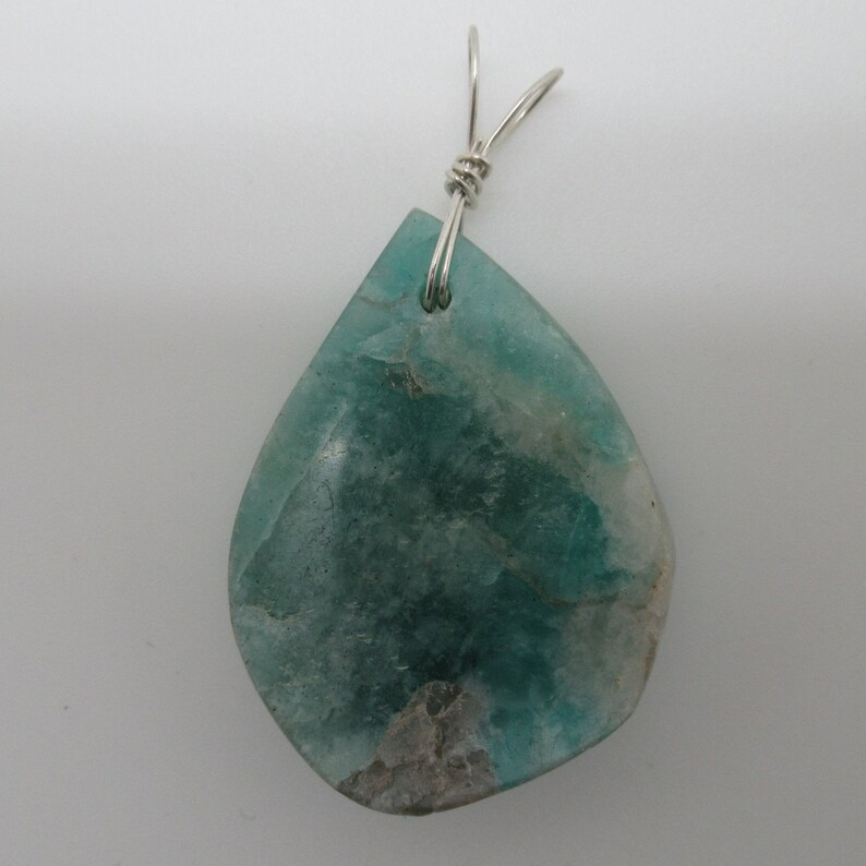 Amazonite and sterling pendant