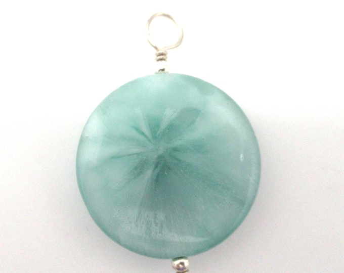 Green Moonstone Pendant with Sterling Findings