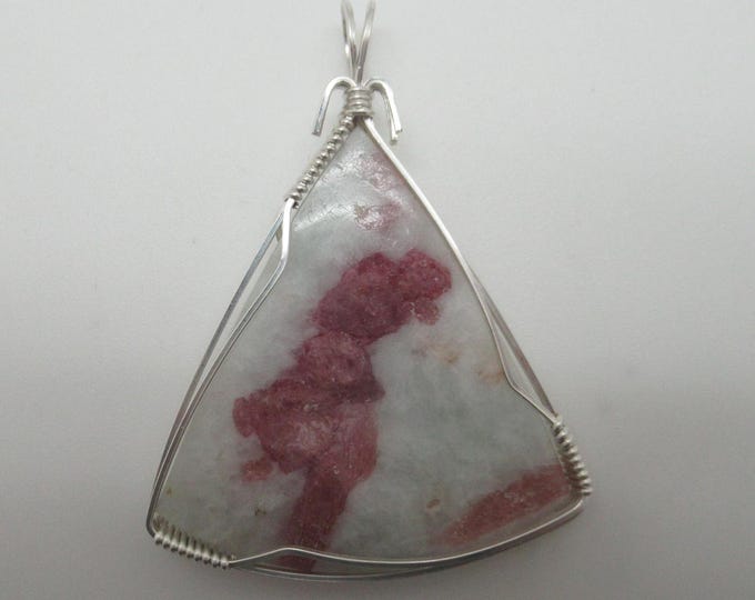 Natural Pink Tourmaline and Sterling Silver Pendant