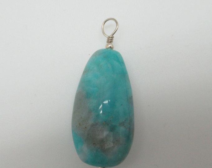 Amazonite and sterling pendant