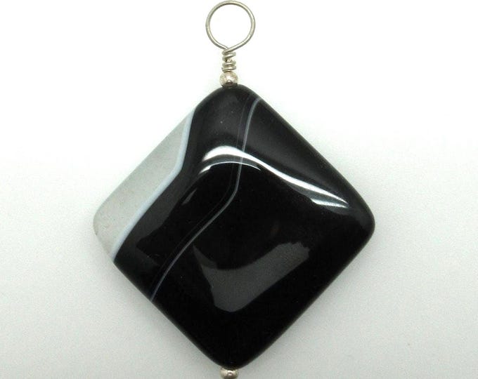 Sardonyx and Sterling Pendent  (striped onxy)