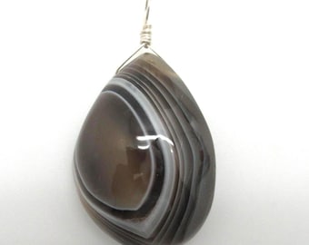 Sardonyx and Sterling Pendent