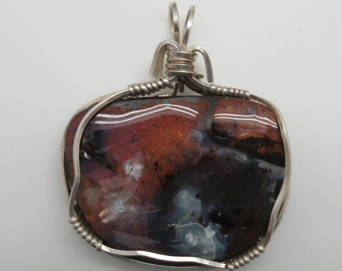 Boulder Opal and Sterling Pendant