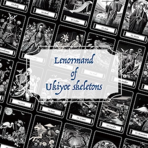 Lenormand of Ukiyoe skeletons //Lenormand card, Lenormand card deck, Oracle deck, Oracle, Tarot card, Tarot deck