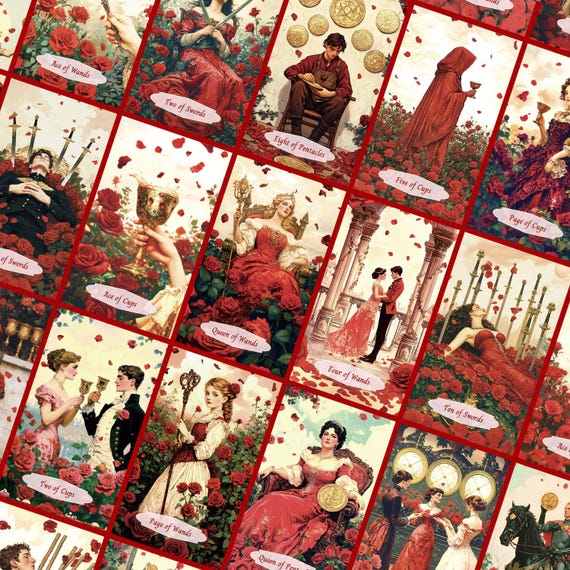 Antique Rose Tarot Card//tarot Card, Tarot Deck, Lenormand Card