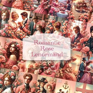 Rosa Romântica Lenormand //Carta Lenormand, Baralho de cartas Lenormand, Baralho Oráculo, Oráculo, Carta de Tarô, Baralho de Tarô