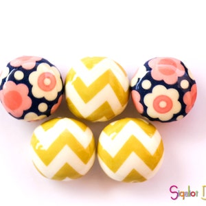 Polymeer klei linzen kralen-Coin kralen-Chevron en bloemen-handgemaakte kralen keramische tegel stijl-Chevron kralen-15 mm (5)
