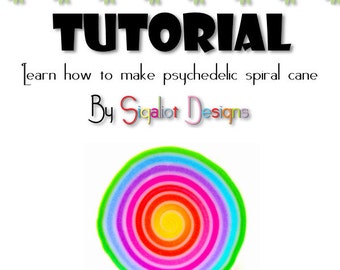 Polymer Clay Tutorial - How to make Psychedelic spiral polymer clay cane - Step by step PDF