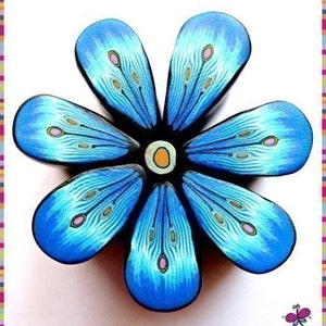 Polymer Clay Tuturial Flower cane Tutorial How to make Hippie flower polymer clay cane Step by step PDF instant download image 2