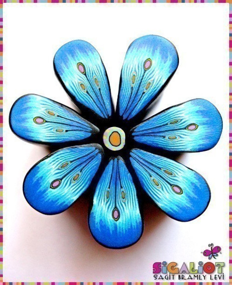 Polymer Clay Tuturial Flower cane Tutorial How to make Hippie flower polymer clay cane Step by step PDF instant download image 2