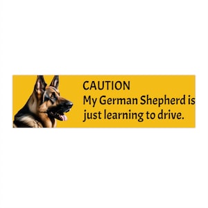 Let op Duitse herder rijden. Bumperstickers geweldig cadeau. Dierenliefhebber. Hondenliefhebber. Hond cadeau.