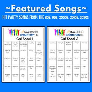 Music Bingo Game, 80s to 2020s Hits, Printable Party Game with Playlist, Fun for Adults, Teens, Events & Family Gatherings, Party Hits Music image 9